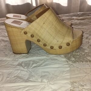 Dolce Vita Natural Woven Platform Mules